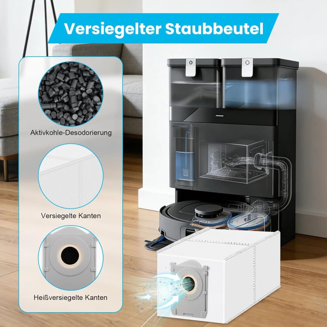 Ecovacs Deeboot T30C / T30C OMNI / T30C GEN 2 / T30C OMNI GEN 2, Debot N50 OMNI Parts Brush Filter Mop Cloth Dust Bag - 3