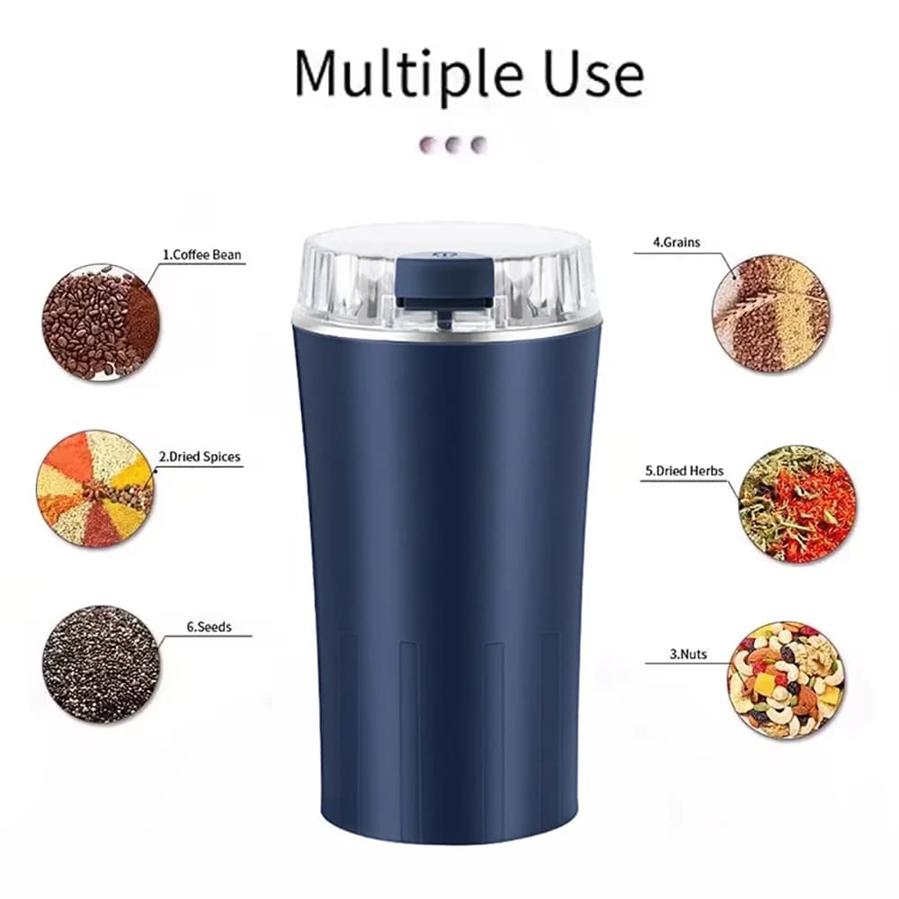 مطحنة حبوب كهربائية 110V/220V، 8 شفرات، مطحنة حبوب قهوة 300 واط، مطحنة فولاذية مقاومة للصدأ للمكسرات والحبوب والأعشاب - 3