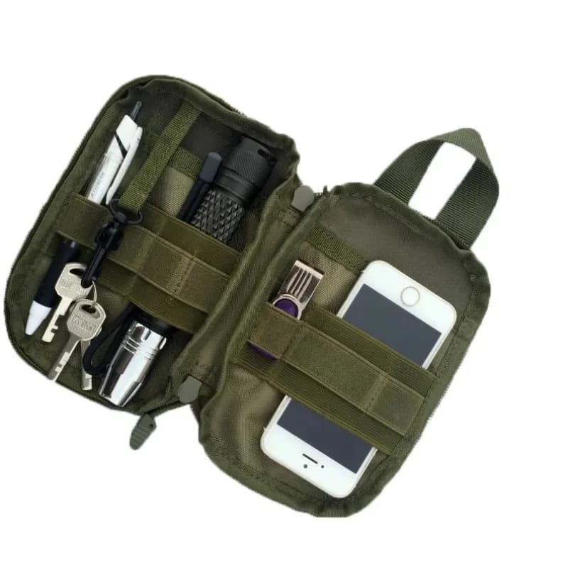 حقيبة خصر متوافقة مع نظام MOLLE، حقيبة متعددة الوظائف لتنظيم الأدوات الرياضية الخارجية، جراب هاتف للمشي والجري - 5