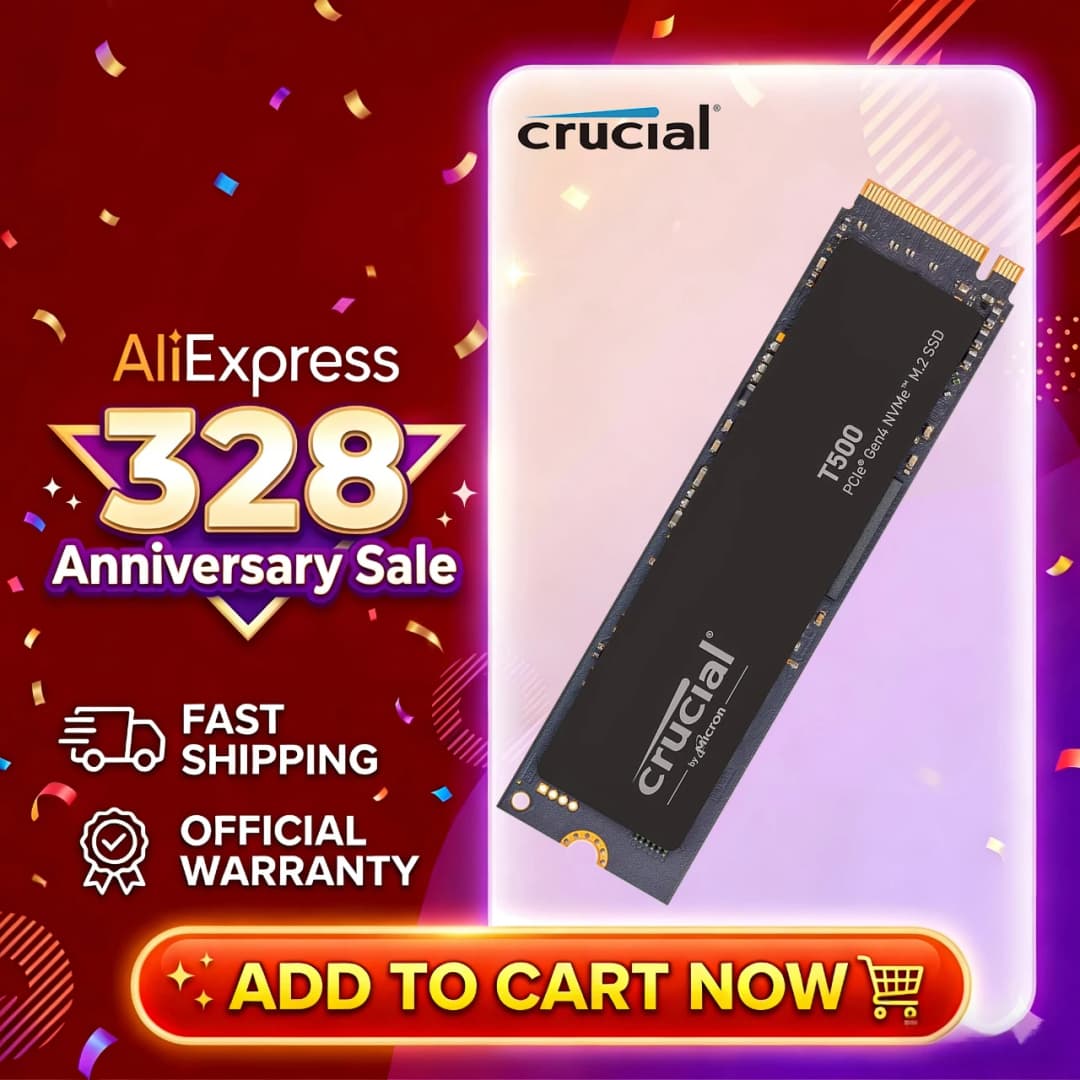 Crucial T500 500GB 1TB Gen4 NVMe M.2 Internal Gaming SSD, Up to 7300MB/s, Laptop & Desktop ,NEW  and Original(OEM Package)