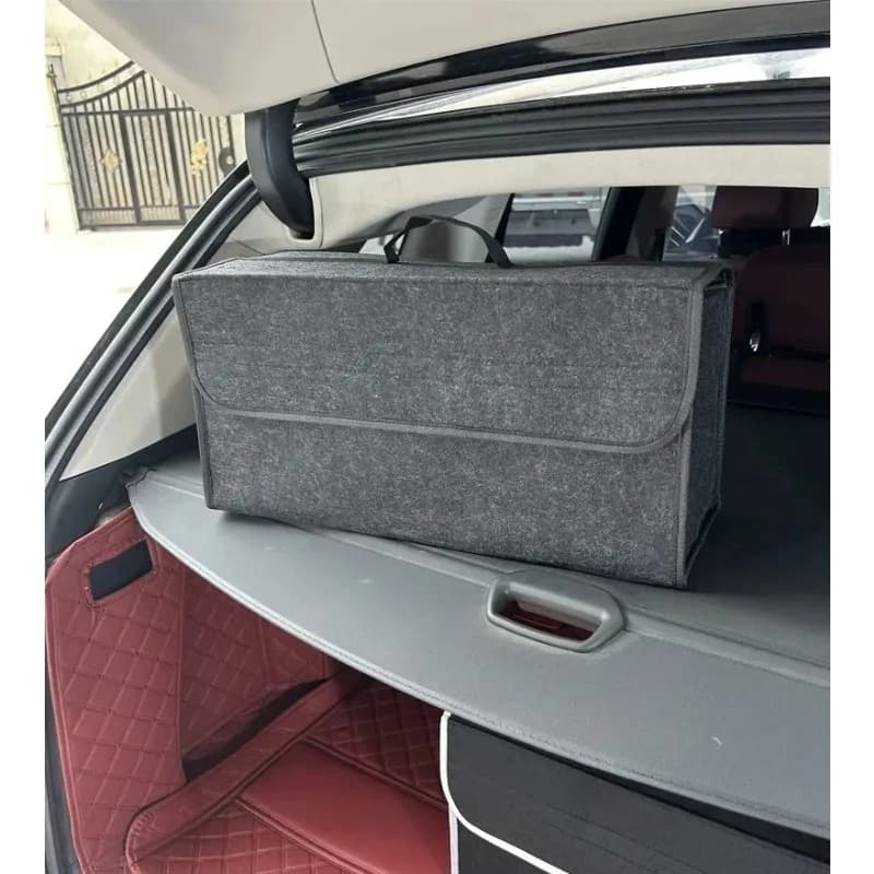 Car Trunk Soft Organizer Felt Storage Box Accessories Large Anti Slip Compartment Boot Storage Organizer Tool Car Storage Bag - 4