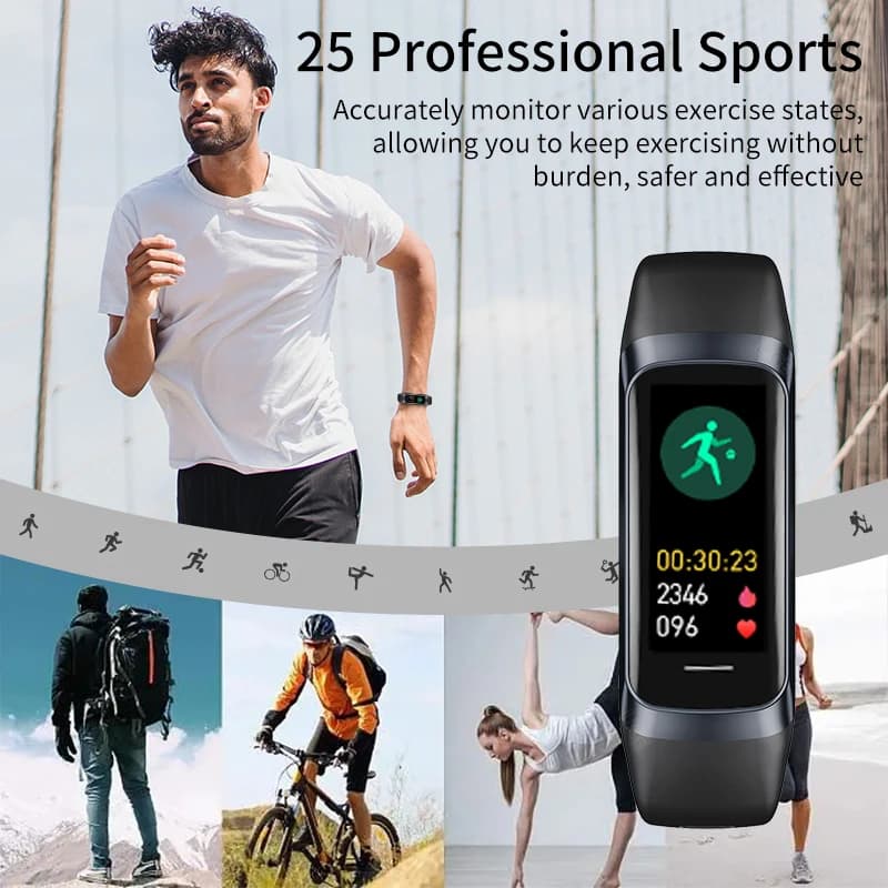 LIGE 1.1 inch Amoled Smart Watch Smartwatch Band Women Heart Rate Monitoring Waterproof men Smart Bracelet Sport Fitness Tracker - 6