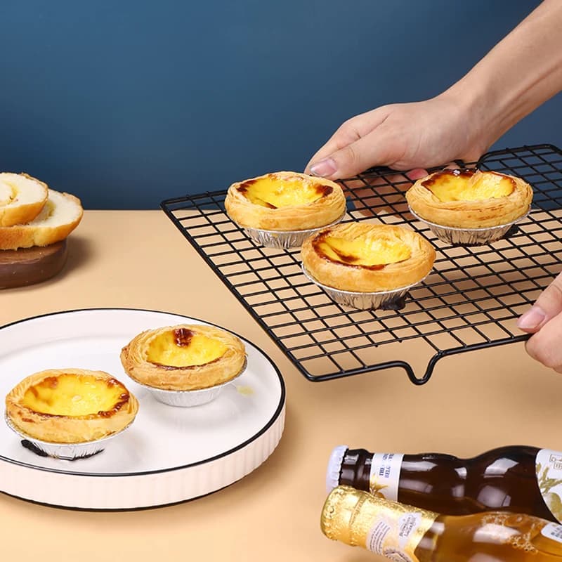 رف تبريد من الفولاذ المقاوم للصدأ سلك شبكي للكيك والطعام رف فرن آمن للمطبخ والخبز والبيتزا والخبز والشواء رف حامل ZXH - 6