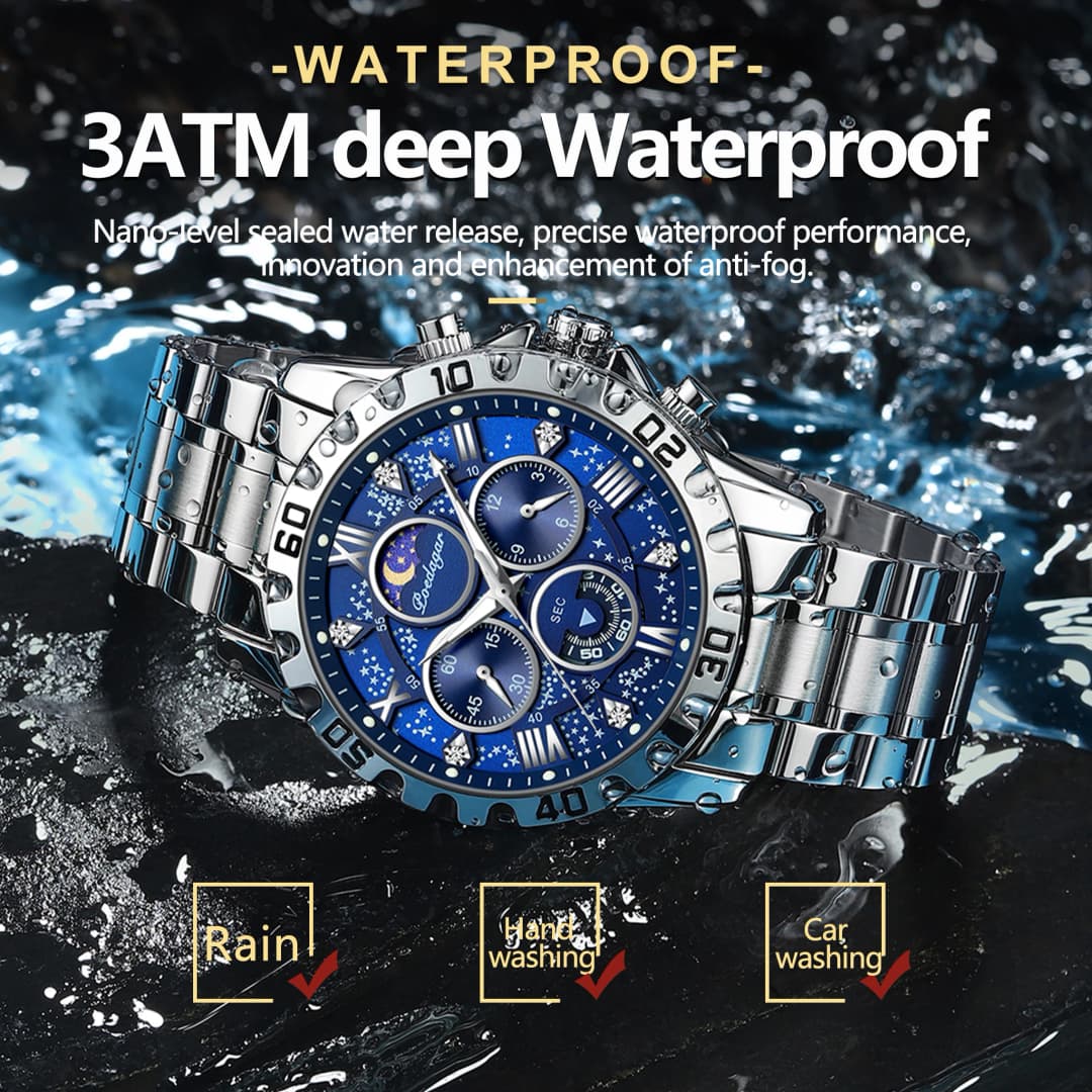 POEDAGAR Luxury Fashion Man Watch Waterproof Luminous Chronograph Men Watch Stainless Steel Sports Military Quartz Men's Watches - 3
