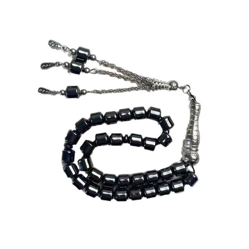33 8mm black gallstones, medium cylinder, Muslim rosary beads, Hui, Middle East, Arab worship, Hajj prayer - 5