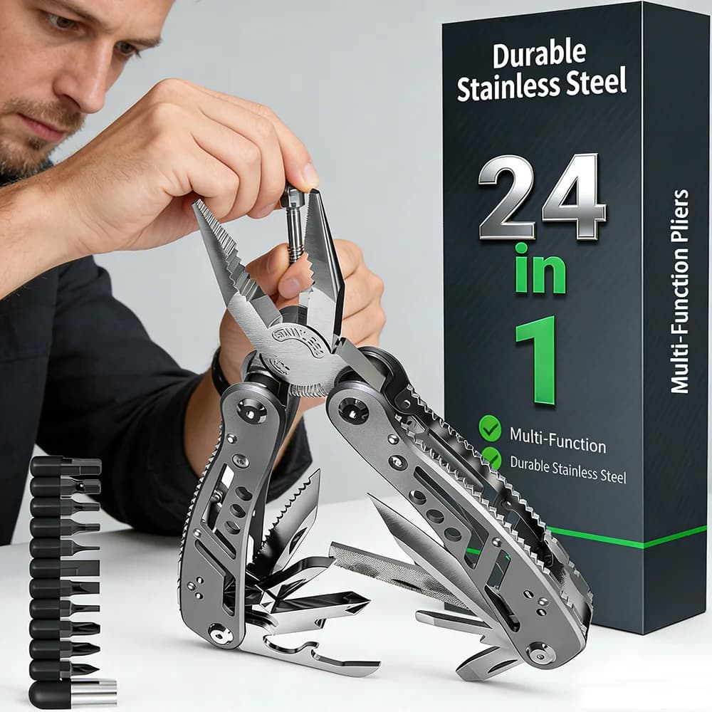 Multi-Tool Pocket Knife Pliers Folding Mini Portable Outdoor Tactical Survival Rescue Repair Tool for Camping Hiking Emergency - 6