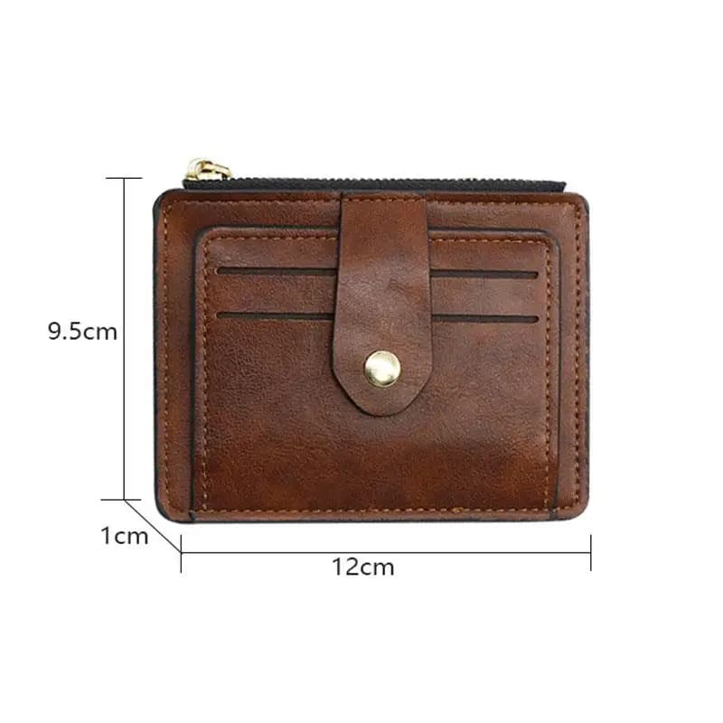 Luxury Small Men's Credit ID Card Holder Wallet Male Slim Leather Wallet with Coin Pocket Brand Designer Purse for Men Women - 4
