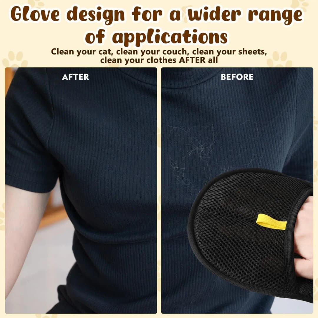 Upgrated Pet Hair Remover Glove Double-Sided Fur Gloves Cat Dog Fur Magnet Gloves for Washing Deshedding Cleaning Carpets Sofas - 4