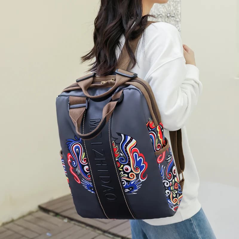 Fashion Designer Backpacks Female Canvas Rucksack Women Large Bagpack Travel Bags Big School Backpack for Students Shoulder Bag - 2
