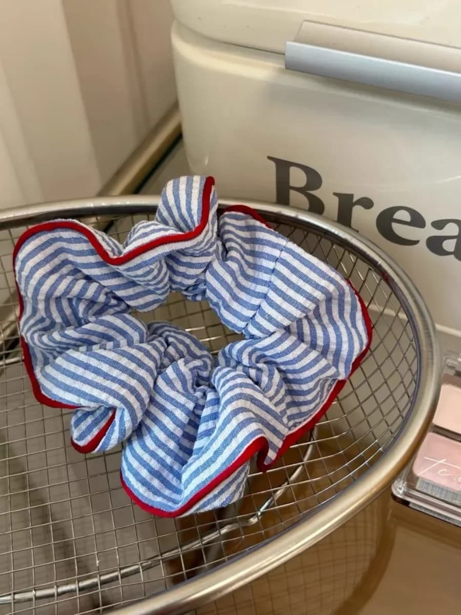 جديد الأحمر هيم الأزرق مخطط الشعر التعادل الحلو الطازجة مطاطا رباط شعر الفتيات النساء إكسسوارات الشعر