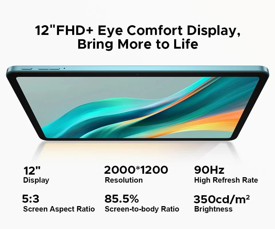 DOOGEE T36 Tablet Android 15 8+256GB 12'' FHD+ 90Hz IPS Display Unisoc T620 Octa Core 8800mAh Battery Widevine L1 - 5
