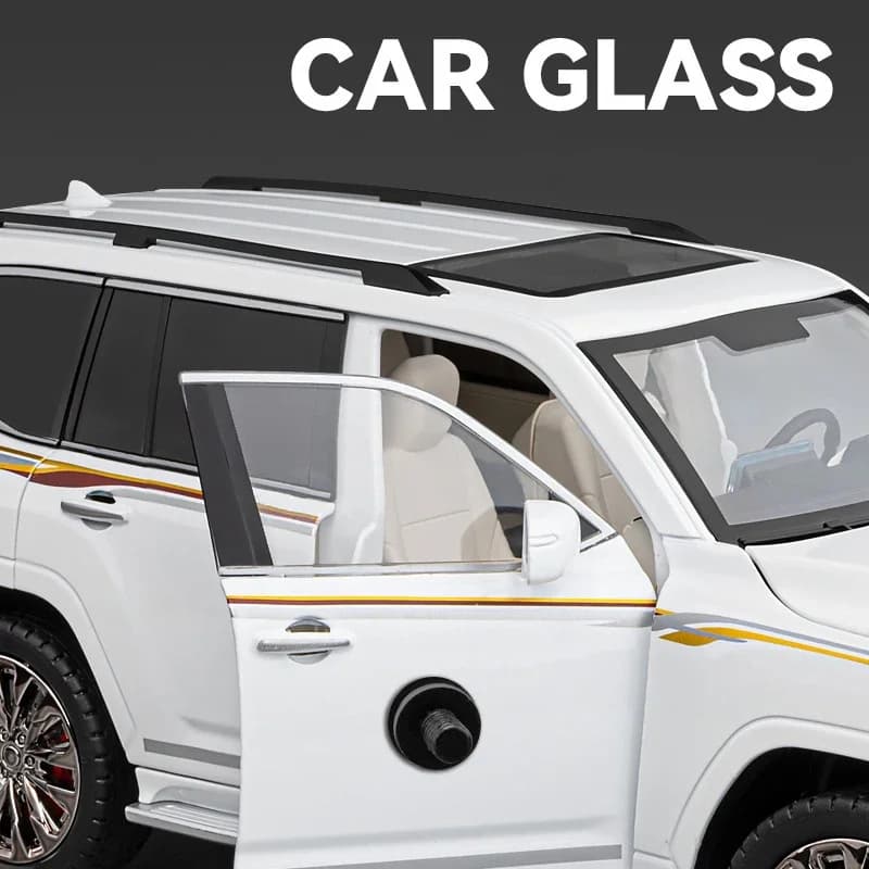 لعبة سيارة تويوتا لاند كروزر LC300 من سبيكة السيارة ، صب المعادن ، الصوت والضوء ، ألعاب مركبة للأطفال - 2