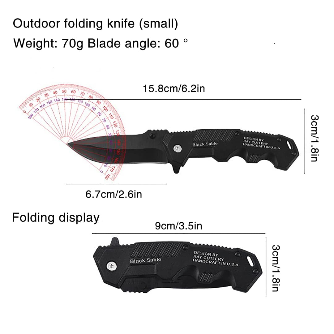 Stainless steel convenient folding knife EDC pocket folding knife is suitable for outdoor camping, fishing, survival and hunting - 4