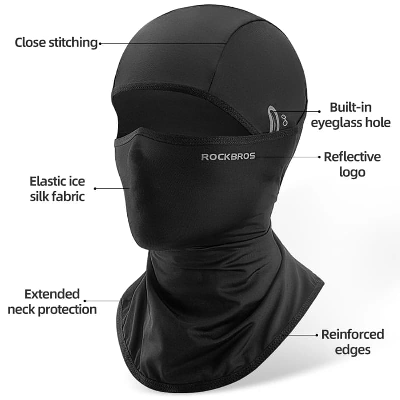 ROCKBROS Summer Ice Silk Cycling Mask Caps Outdoor Sun Protection Sports Motorcycle Cool Full Face Bicycle Mask Bike Scarf Mask - 3