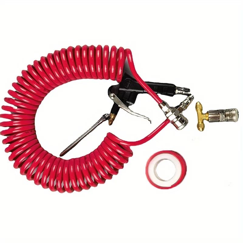 تنظيف مسدس نفخ منفضة الهواء للشاحنة شديدة التحمل و2 أطراف فوهة قابلة للتبديل - مجموعة مسدس نفخ مقعد الهواء الأحمر - 6