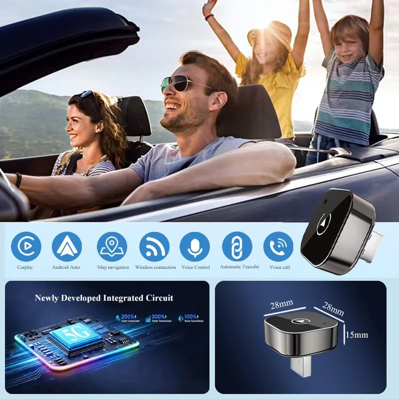 Carplay Android Auto Wireless Adapter 2 in 1 Smart Mini Box Plug and Play WIFI BT Auto Connect For Toyota VW Peugeot MAZDA FORD - 6