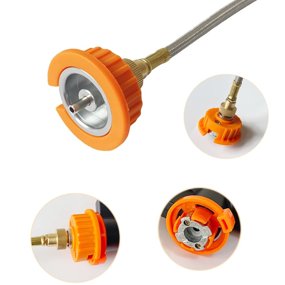 Outdoor Camping Gas Tank Adapter Cassette Interface Threaded Gas Tank Adapter Cassette Adapter Thread to Bayonet Converter - 4