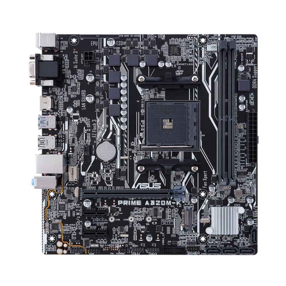ASUS PRIME A320M-K Motherboard AMD AM4 Support R5 5600 3500X R7 5700X 1800X R3 3200G R9 5950X CPU 4xDDR4 128GB HDMI DVI mATX - 5