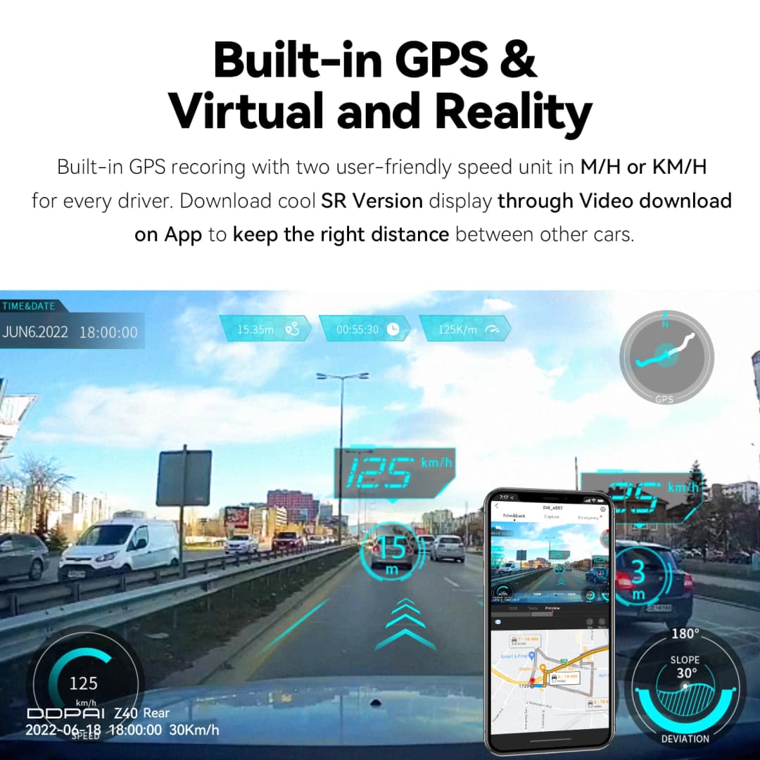 DDPAI Z40 داش كام كاميرا سيارة مسجل سوني IMX335 1944P HD فيديو لتحديد المواقع تتبع 360 دوران واي فاي DVR 24H وقوف السيارات حامي - 5