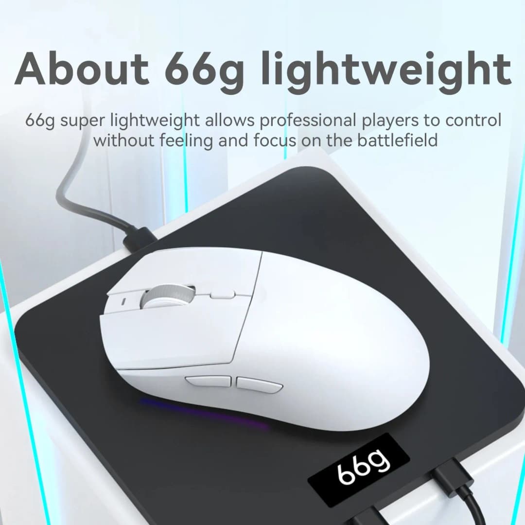 AJAZZ AJ139 V2 MC Wireless Gaming Mouse PAW3311 12000DPI 66g Lightweight 3-Mode RGB Magnetic Charging Macro for PC Laptop Gamer - 6