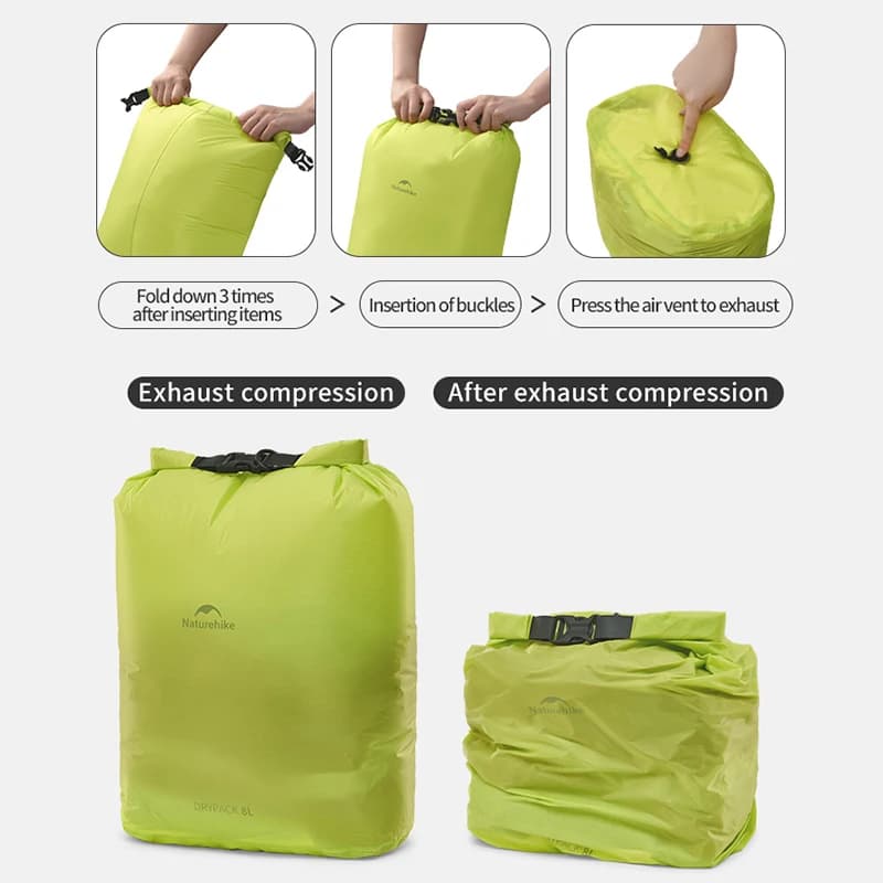 Naturehike Rolled Storage Bag Outdoor Travel Hiking Lightweight Waterproof Vacuum Compression Dispenser Bags Portable Organizer - 5