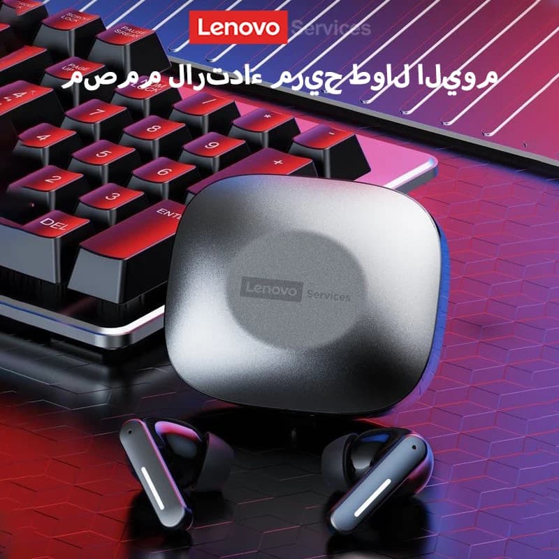 سماعات أذن لينوفو LE209 جديدة لاسلكية بلوتوث 6.0، إلغاء الضوضاء، سماعات رأس رياضية، عمر بطارية 30 ساعة، مع ميكروفون