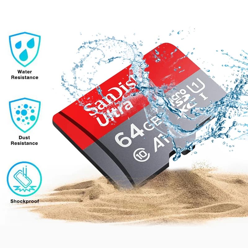 بطاقة ذاكرة Sandisk Ultra Micro tf SD بسعة 128 جيجابايت و32 جيجابايت و64 جيجابايت و256 جيجابايت، بطاقة ذاكرة فلاش SD/TF، بطاقة ذاكرة miniSD للهاتف - 2
