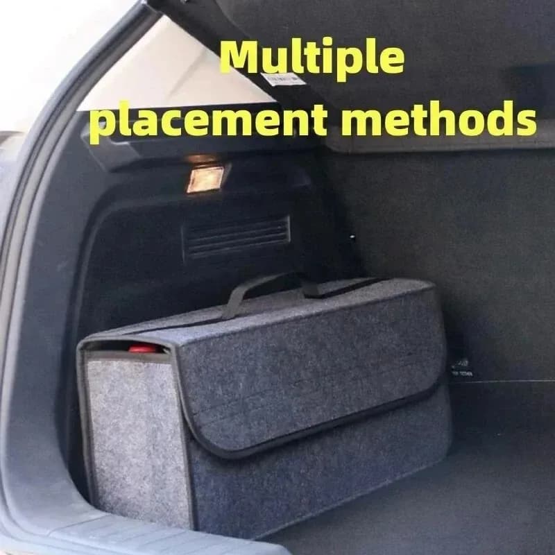 Car Trunk Soft Organizer Felt Storage Box Accessories Large Anti Slip Compartment Boot Storage Organizer Tool Car Storage Bag - 2