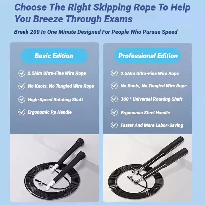 مقبض ألومنيوم سلك حبل القفز سبائك Genus لوازم اللياقة البدنية الرياضية تحمل عالي السرعة قابل للتعديل الصلب - 4