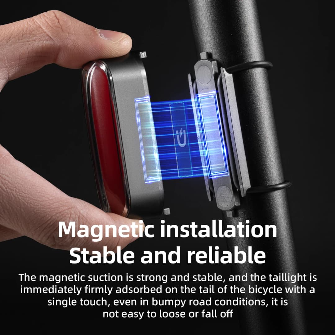 ROCKBROS Magnetic Bike Tail Light Type-C 7 modes Rechargeable LED Bicycle Rear Light for Night Riding Intelligent Brake Sensor - 3