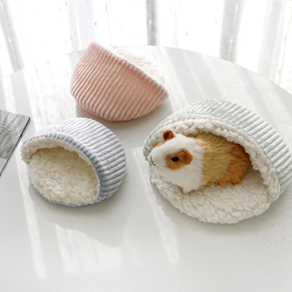 Autumn Winter Warm Solid Fleece Bed Mat Soft Lint Sleep Bed Nest Round Shape for Small Animal Hedgehog Hamster Rabbit Nests Mat - 3