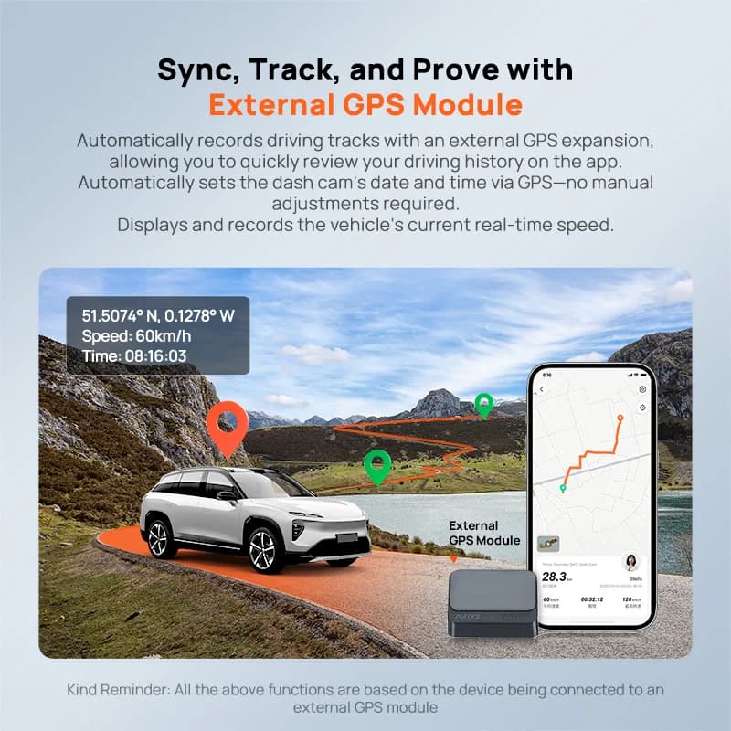 70mai Rearview Dash Cam S410 9.35" Mirror Display Front 2K Rear 1080P F1.55 Aperture Supercapacitor 24/7 Protection 70mai S410 - 5