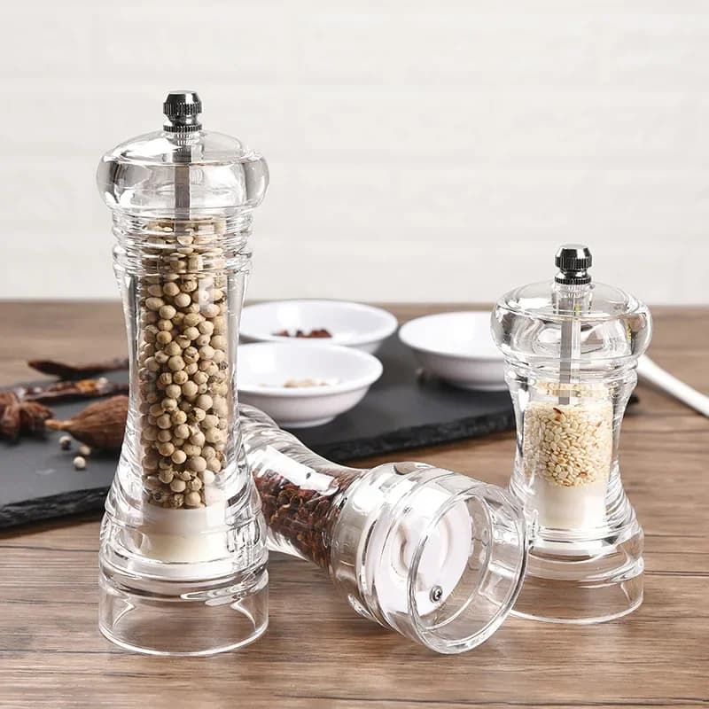 Pepper Grinder- Acrylic Salt and Pepper Shakers Adjustable Coarseness by Ceramic Rotor kitchen accessories - 5