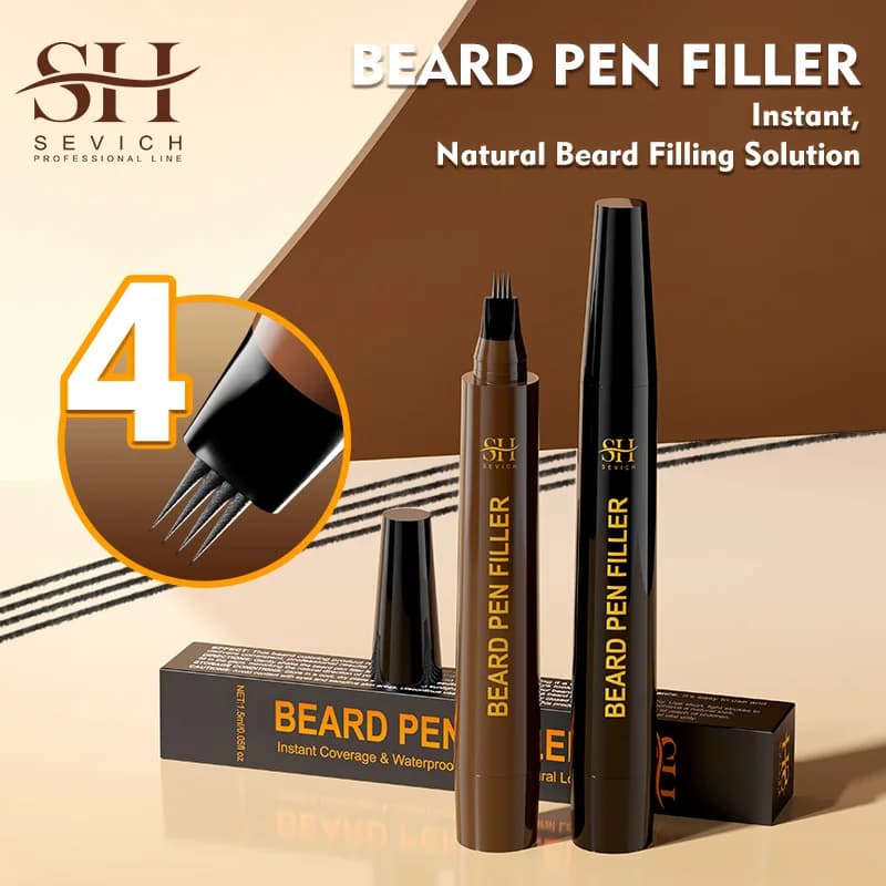 Waterproof Beard Pen Beard  Filler Pencil And Brush Beard Enhancer  Lasting Repair Moustache Coloring Shaping Tools Hair Pencil - 6