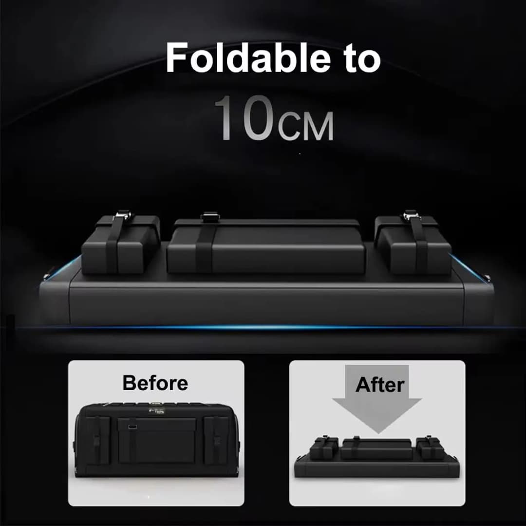 منظم تخزين صندوق سيارة مع غطاء، منظم صندوق سيارة عالمي، صندوق تخزين من قماش أكسفورد، سعة 70/40 لتر - 2