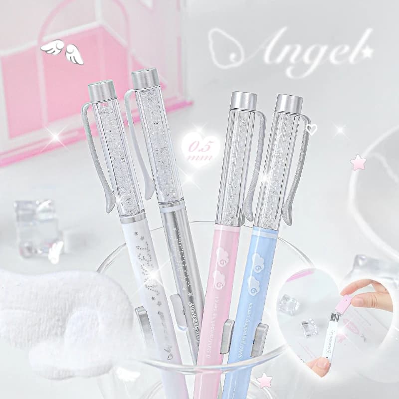 مجموعة أقلام تلقائية Angel، أقلام ميكانيكية 0.5HB، أدوات كتابة لطيفة للطلاب، لوازم مدرسية كاواي - 4