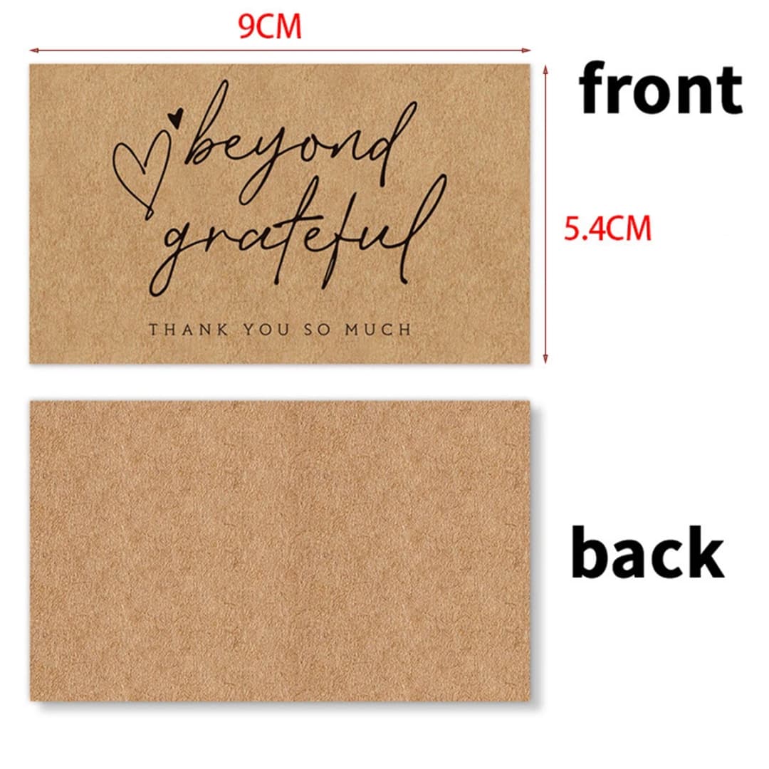 50pcs Natural Kraft Paper Thank You Cards for Small Business Appreciation Enterprise Thank You For Your order Card Greeting Card - 4