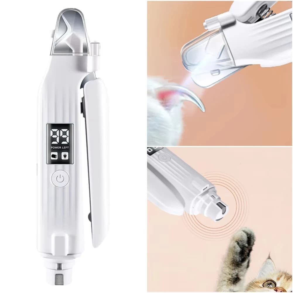 2 in 1 Electric Pet Nail Trimmer with LED Lights Pet Nail Grinder Dog Nail Trimmer and Grinder for Small Medium Large Dogs/Cats - 3