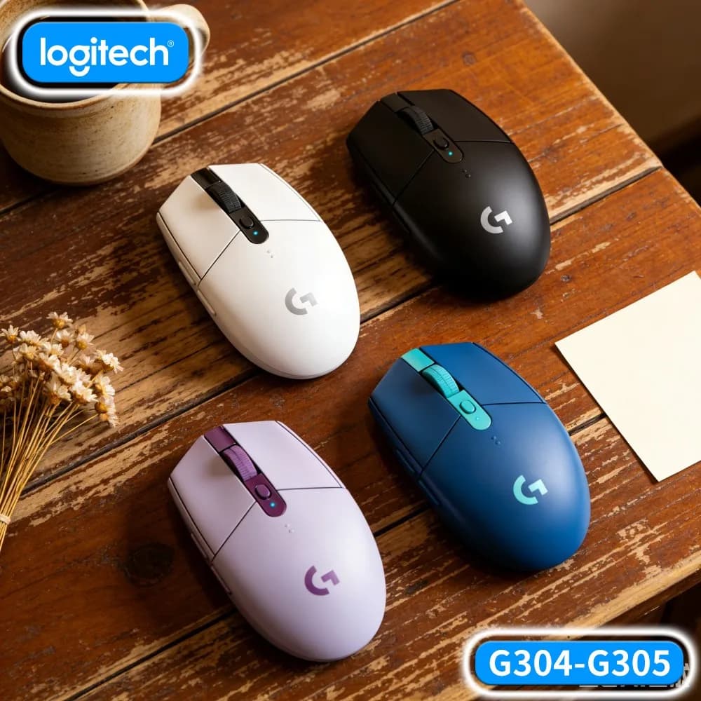 فأرة ألعاب لاسلكية من Logitech G304، مستشعر Hero بدقة 12000 DPI، 6 أزرار قابلة للبرمجة، تصميم مريح للاعبي الكمبيوتر