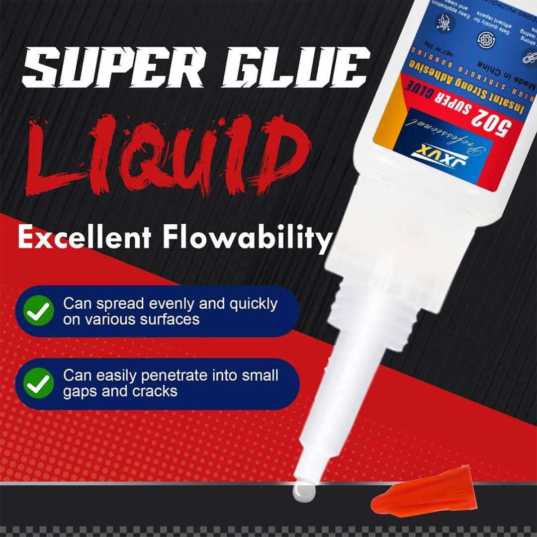 لاصق قوي 502، 20 جرام (7 قطع)، لاصق سيانو أكريليت للبلاستيك والجلود والمعدن، أداة غراء سائل قوية للحرف اليدوية - 2