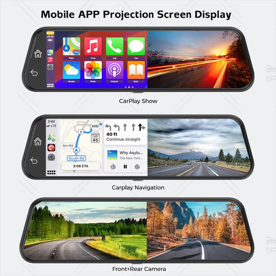 4K WiFi Car DVR Carplay Android Support GPS 24 Hours Parking Monitoring Dash Cam HD Night Vision Car Video Recorder - 5