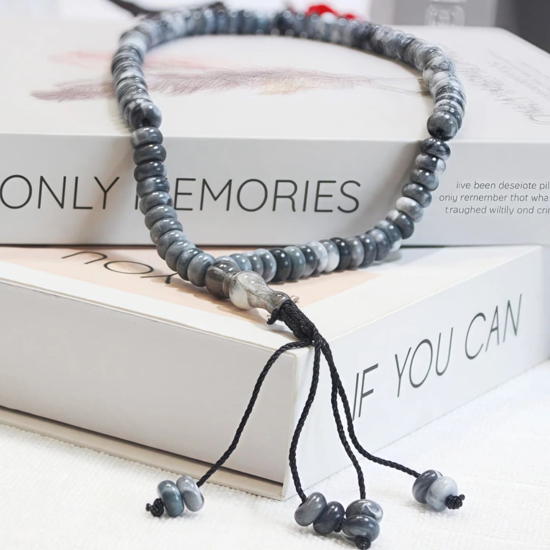 مسبحة إسلامية يدوية 99 حبة - 10 مم، من الراتنج، للصلاة في رمضان والعيد - 5