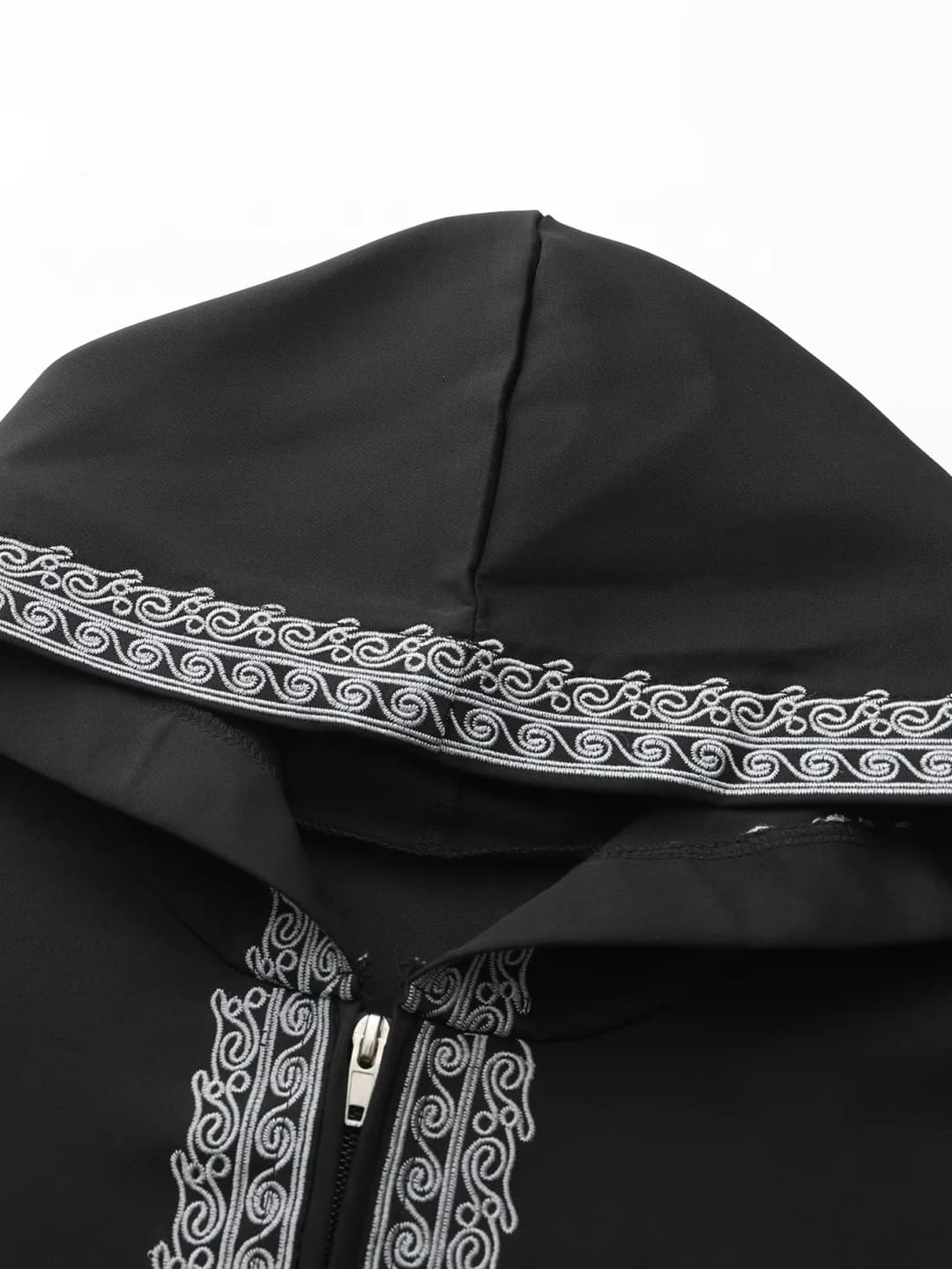 New Muslim men's long robe, Islamic hooded ethnic clothing, elegant retro MiddleEastern embroidery men's simple casual long robe - 6