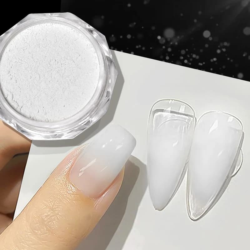 صندوق واحد من مسحوق الأظافر بتدرج رمادي وأسود، مسحوق لؤلؤ أورورا، أصباغ مرآة النيون، تأثير فرك الغبار، ديكور مانيكير الأظافر - 2