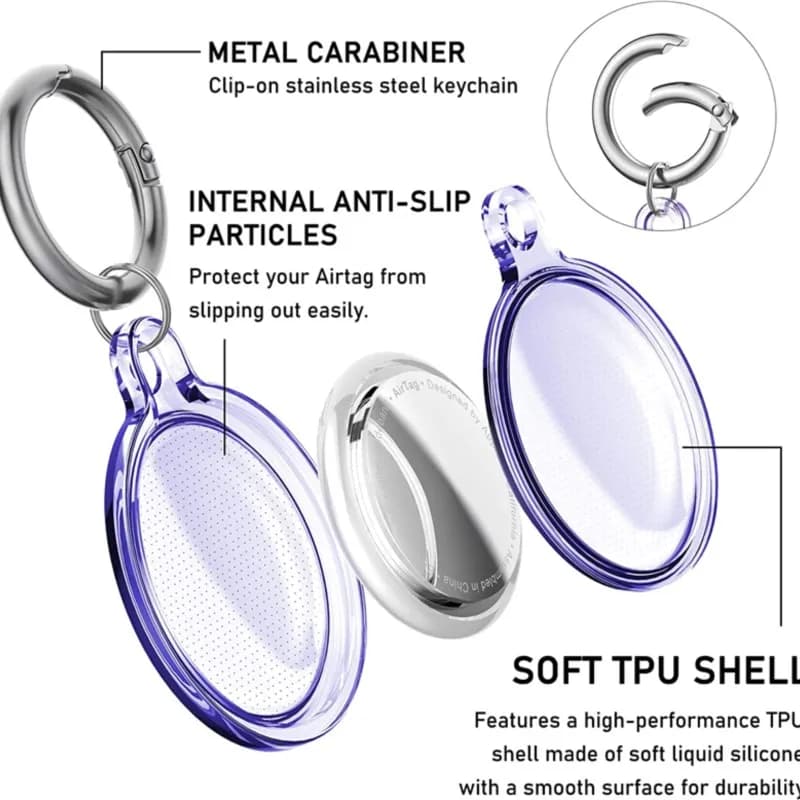 غطاء مقاوم للماء لحامل سلسلة المفاتيح Apple AirTag مع ملحقات تعقب مضادة للفقدان لحقيبة الظهر الأمتعة Airtag - 2