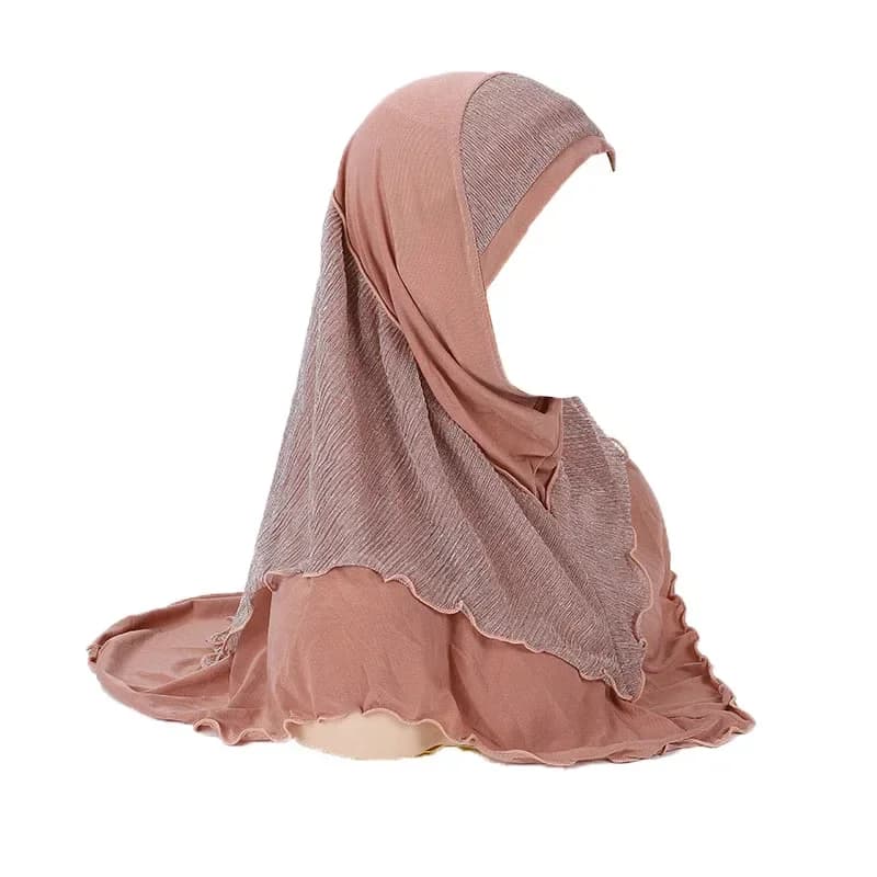 عيد النساء المسلمات عمامة سحب جاهزة حجاب فوري قطعة واحدة وشاح أميرة شالات حجاب عربي غطاء كامل - 6