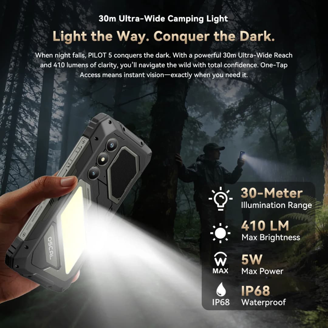 Blackview OSCAL PILOT 5 5G mobile phones AI Rugged Smartphone UNISOC T8100 6.67" 2.4K Display 120Hz, 8GB 256GB, 15000Amh Phones - 2