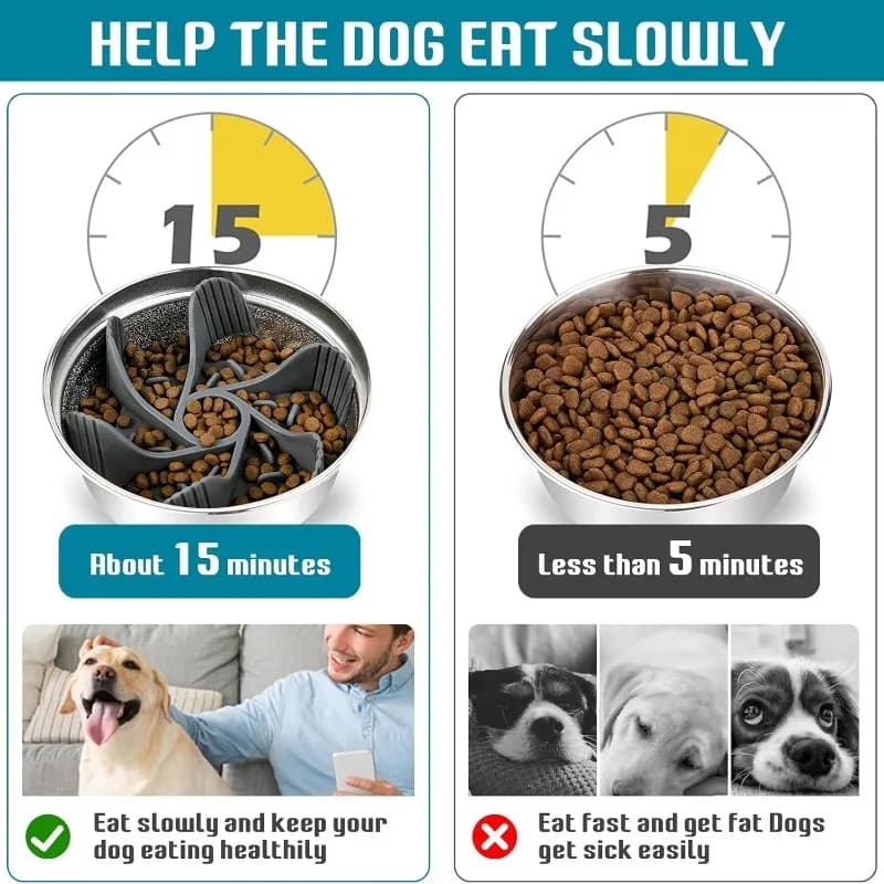 Pet Feeder Plugin Powerful Suction Cup Slow Food Anti Choking Bowl Convenient Easy Clean Extended Dogs Eating Time Pet Supplies - 2