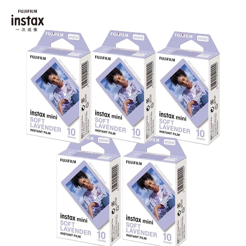 Fujifilm Instax Mini Color Film Soft Lavender Film 10-100 Sheets For Fuji Mini 12 11 8 9 7s 25 26 70 Evo Camera(Expiry-2026)
