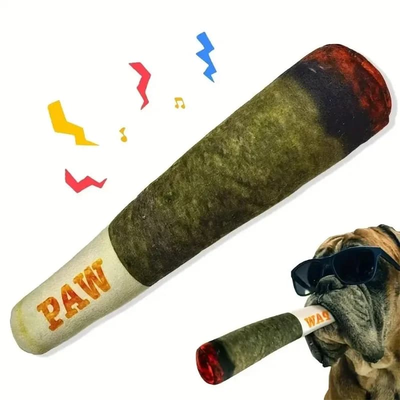 Dog Joint Toys Funny Interactive Dog Cigar Design Plush Squeaky Pet Toys Grinding Teeth Creative Chew Toy For Small Medium Dog